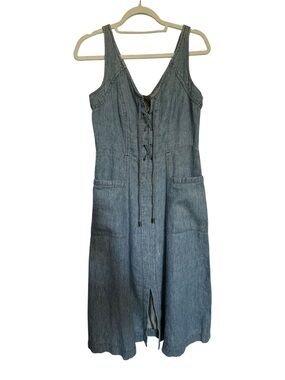 Holding Horses by Anthropologie Light Blue Denim Midi Dress